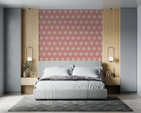 Art Deco style Blush Sunburst wallpaper Decorative round starbursts.