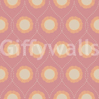 Vintage Sunburst inspired blush wallpaper Repeated graphic sun motif.