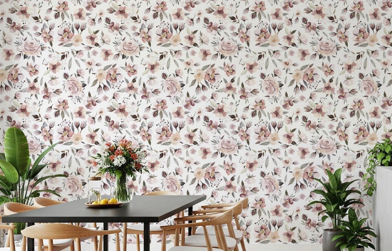 Blush Winter Bloom Wallpaper⁠