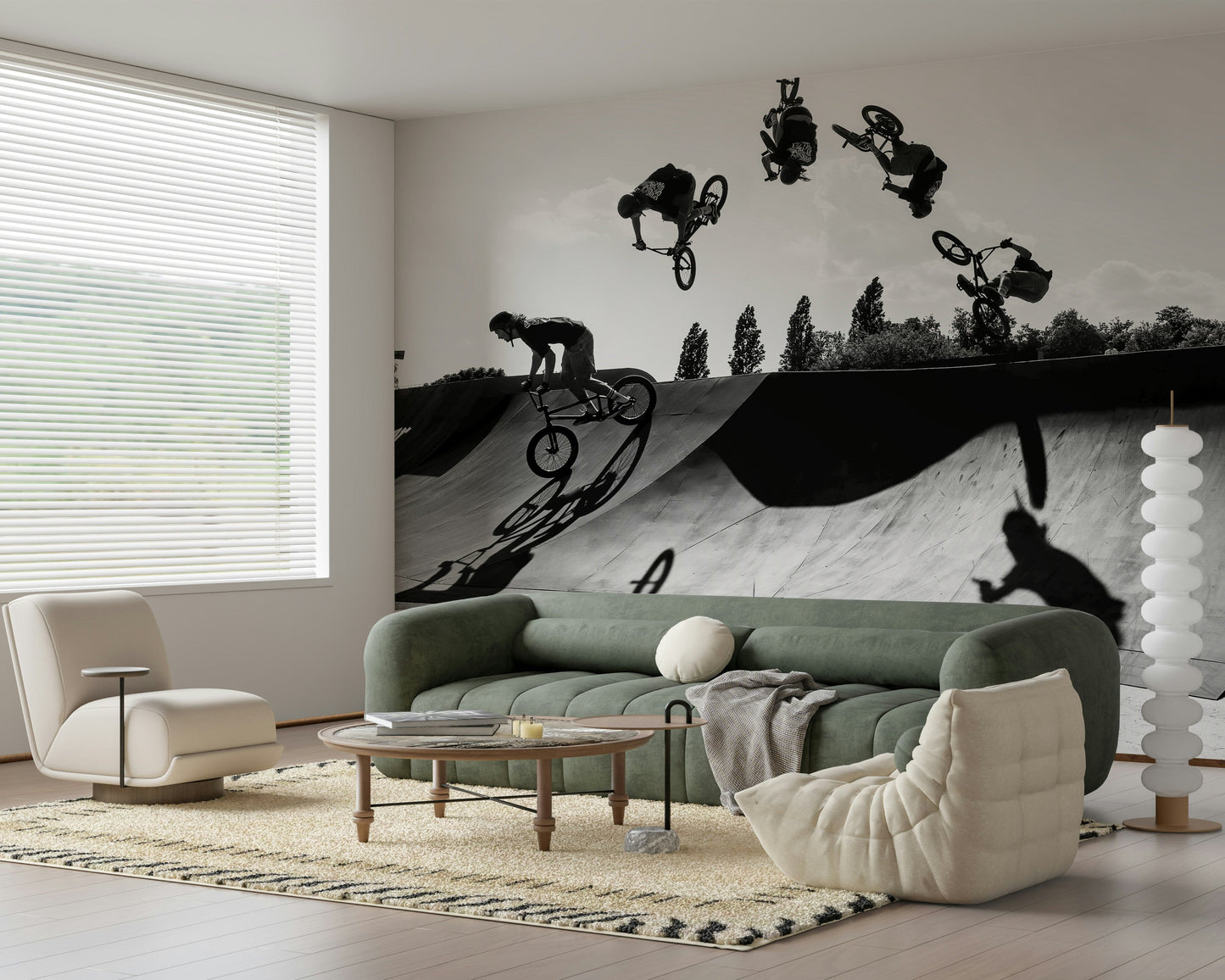 Monochrome BMX: Shadow & Style Wall Mural -2545318