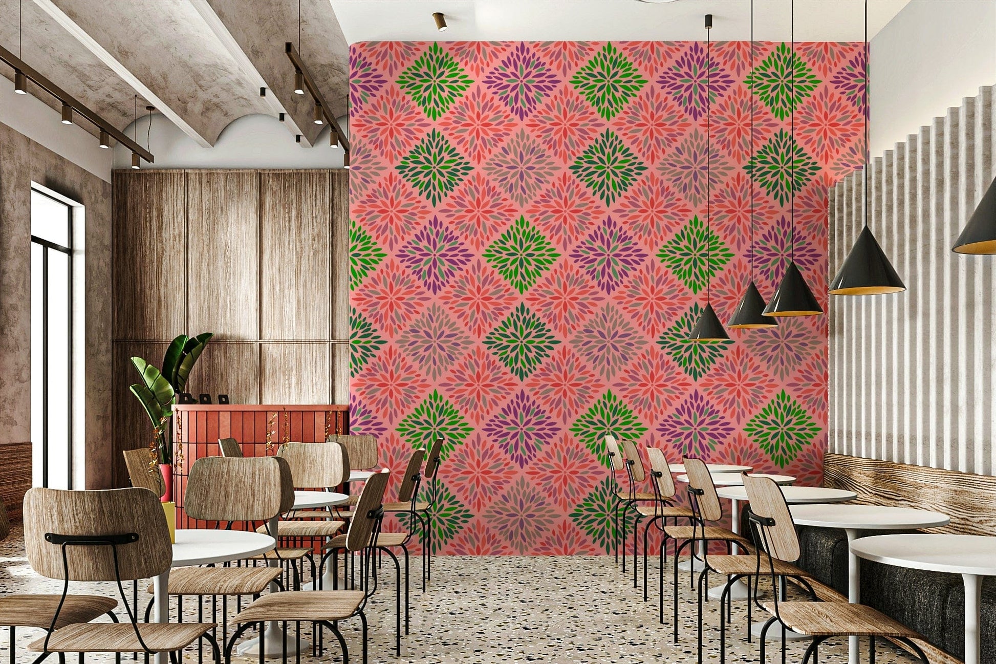 The wallpaper is perfect for an accent wall.

