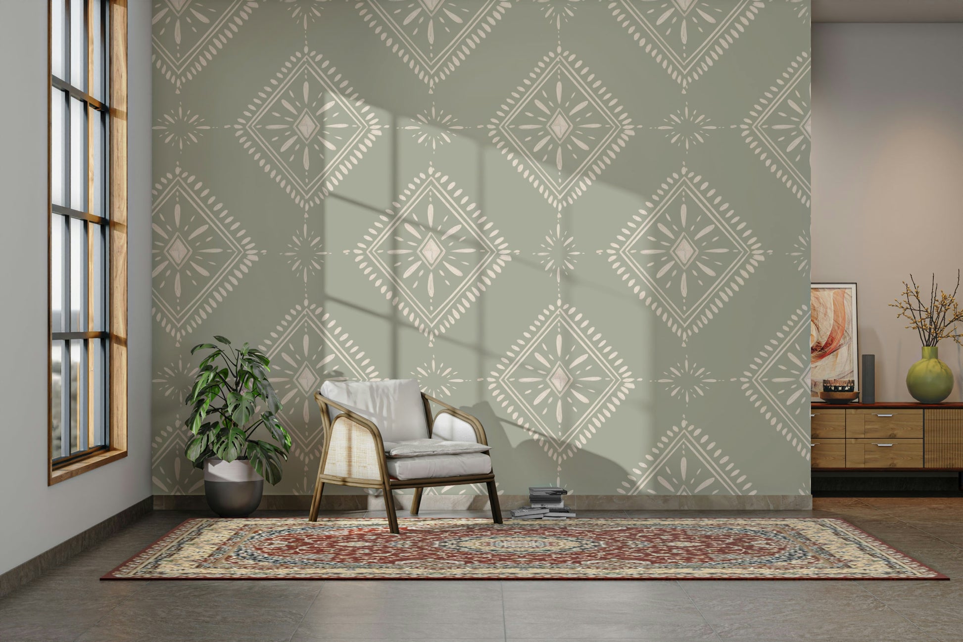 Living room eclectic wallpaper

