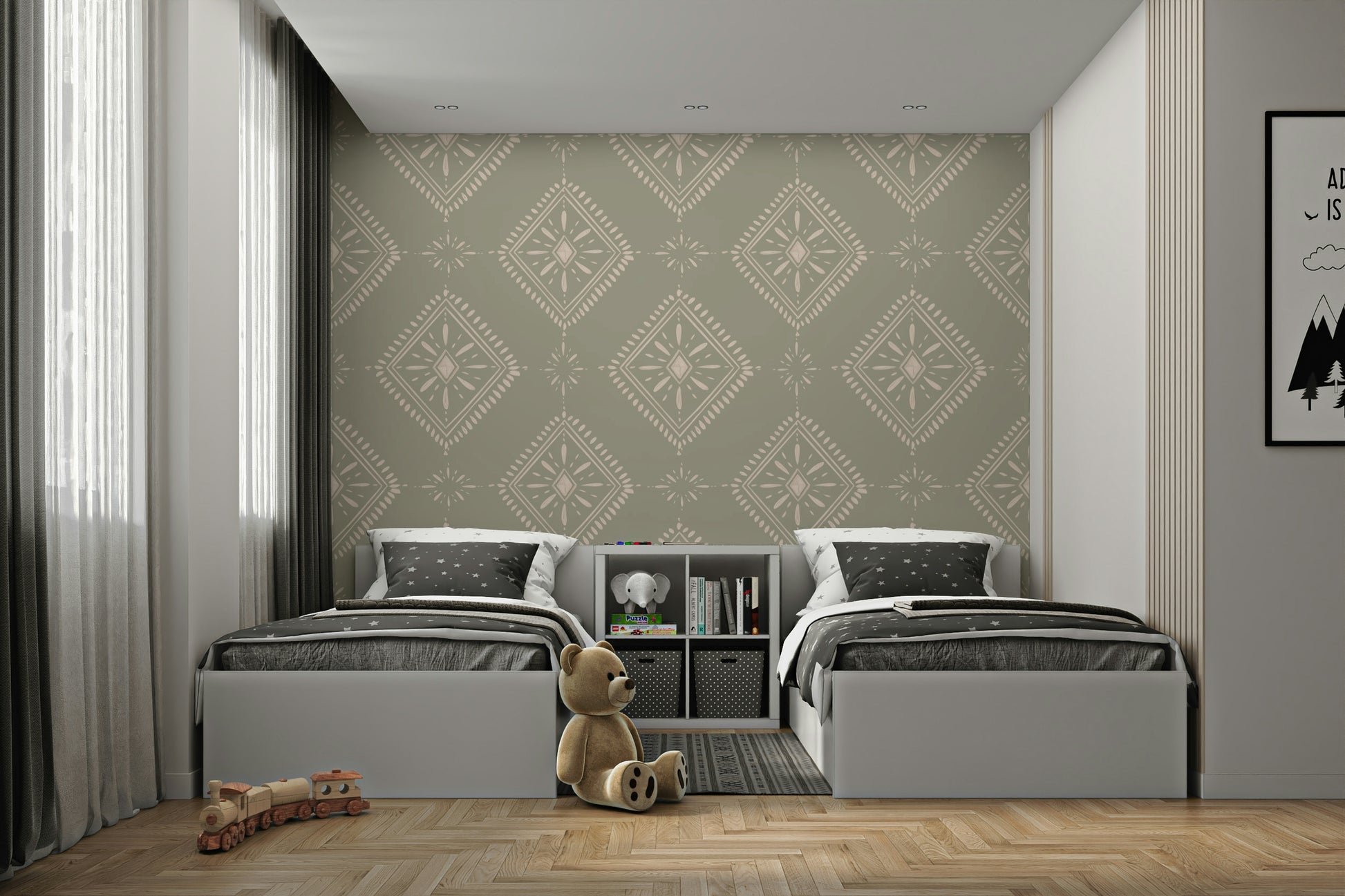 Bedroom bohemian mural

