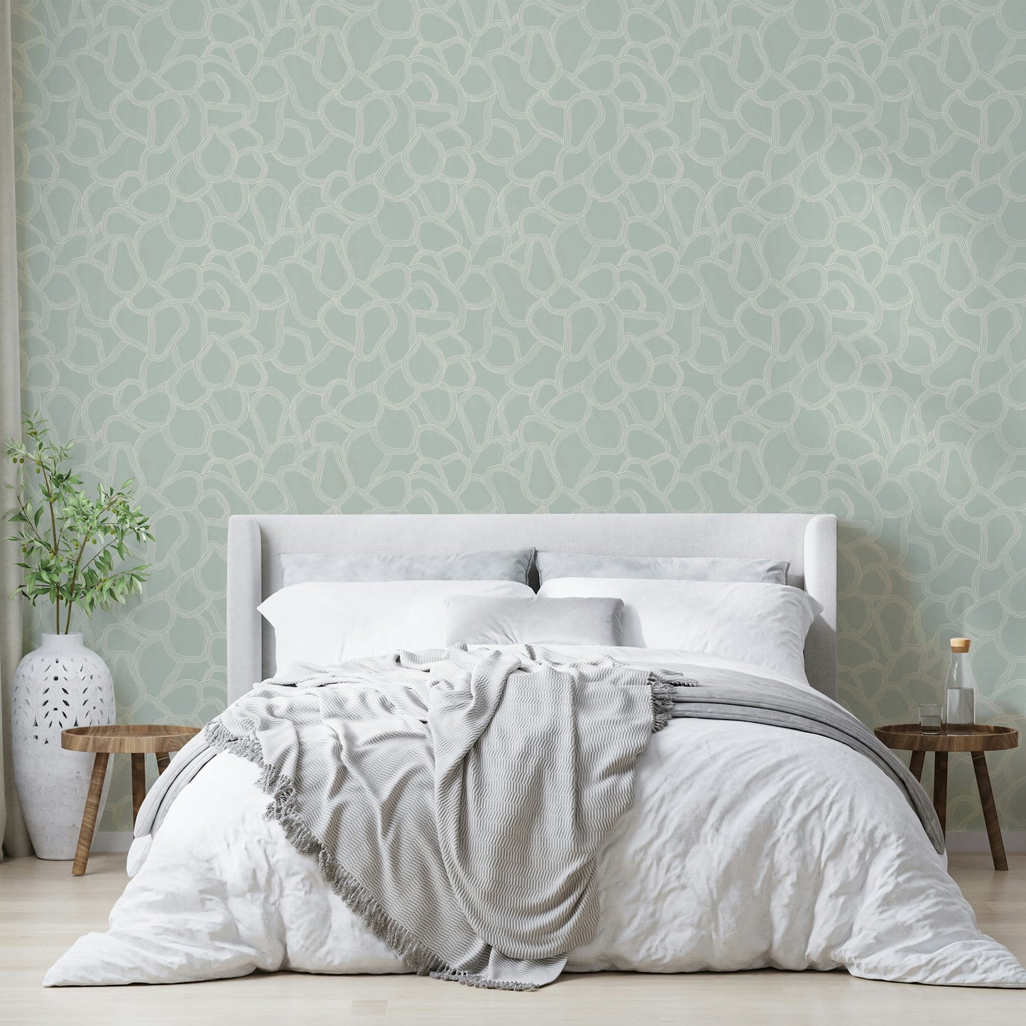 Abstract line art arches wallpaper design

