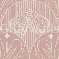 Boho Art Nouveau Scallop Butterfly Floral in Cream and Dust Pink Wallpaper⁠