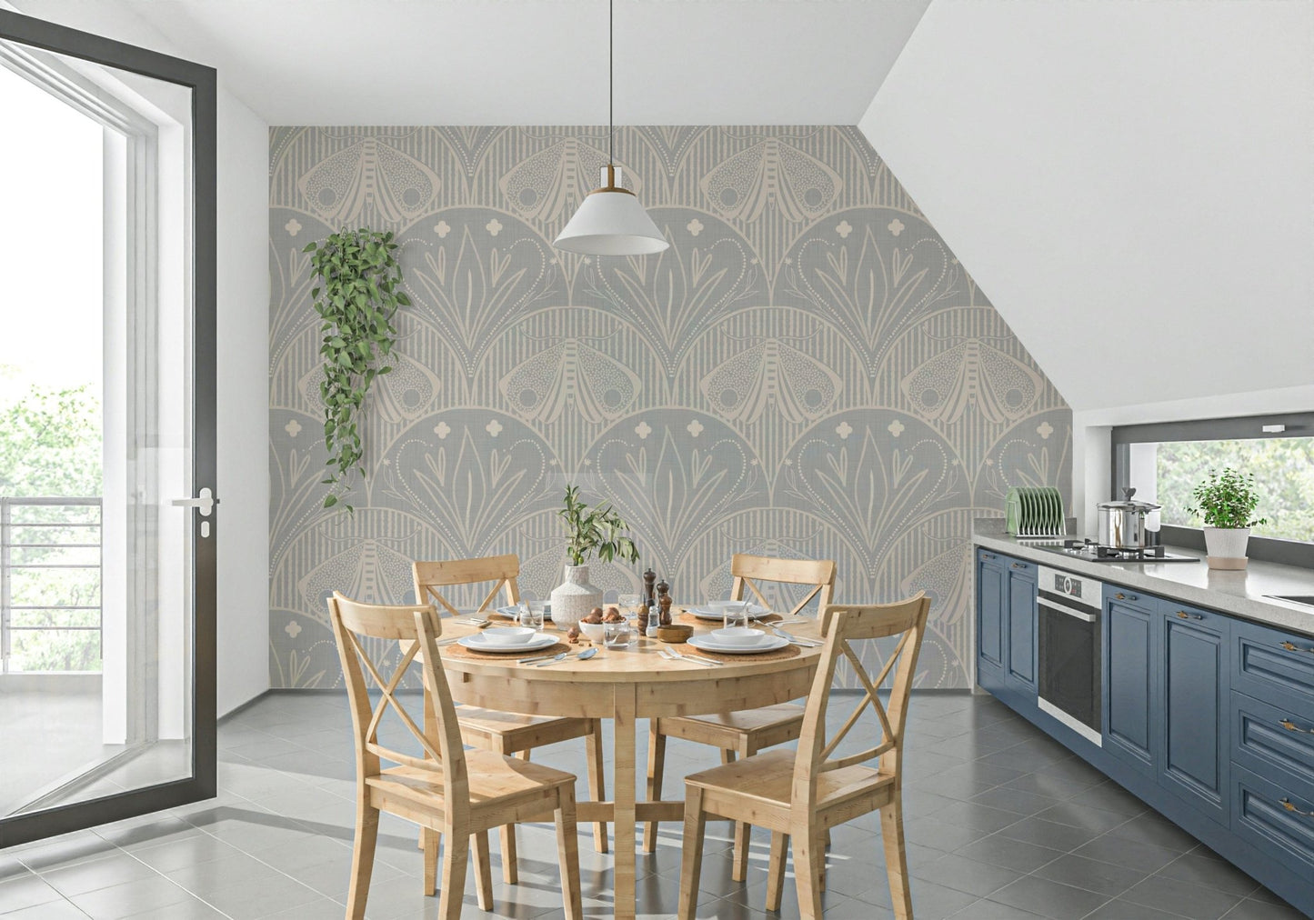 Decorative Boho Nature Wall Mural Artwork Subtle Texture.