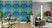 Vibrant Boho Art Nouveau wall mural elegant insect design bold backdrop.