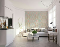 The design features intricate lines, diamonds, and triangular shapes.
