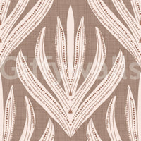 Organic wallpaper with stylized botanical designs arranged in a harmonious boho pattern.