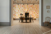 Warm-toned boho flower wall mural

