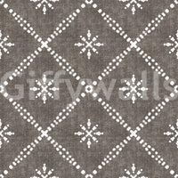 Boho Dotted Lattice Grunge Dark Bark Wallpaper⁠