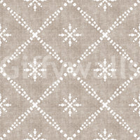 Boho Dotted Lattice Grunge Earthy Beige Wallpaper⁠