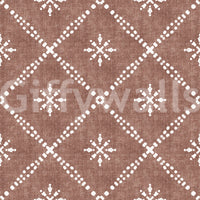 Boho Dotted Lattice Grunge Terracotta Red Wallpaper⁠