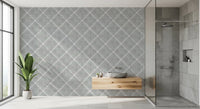 Boho Dotted Trellis Grunge Grey Clouds Wallpaper⁠