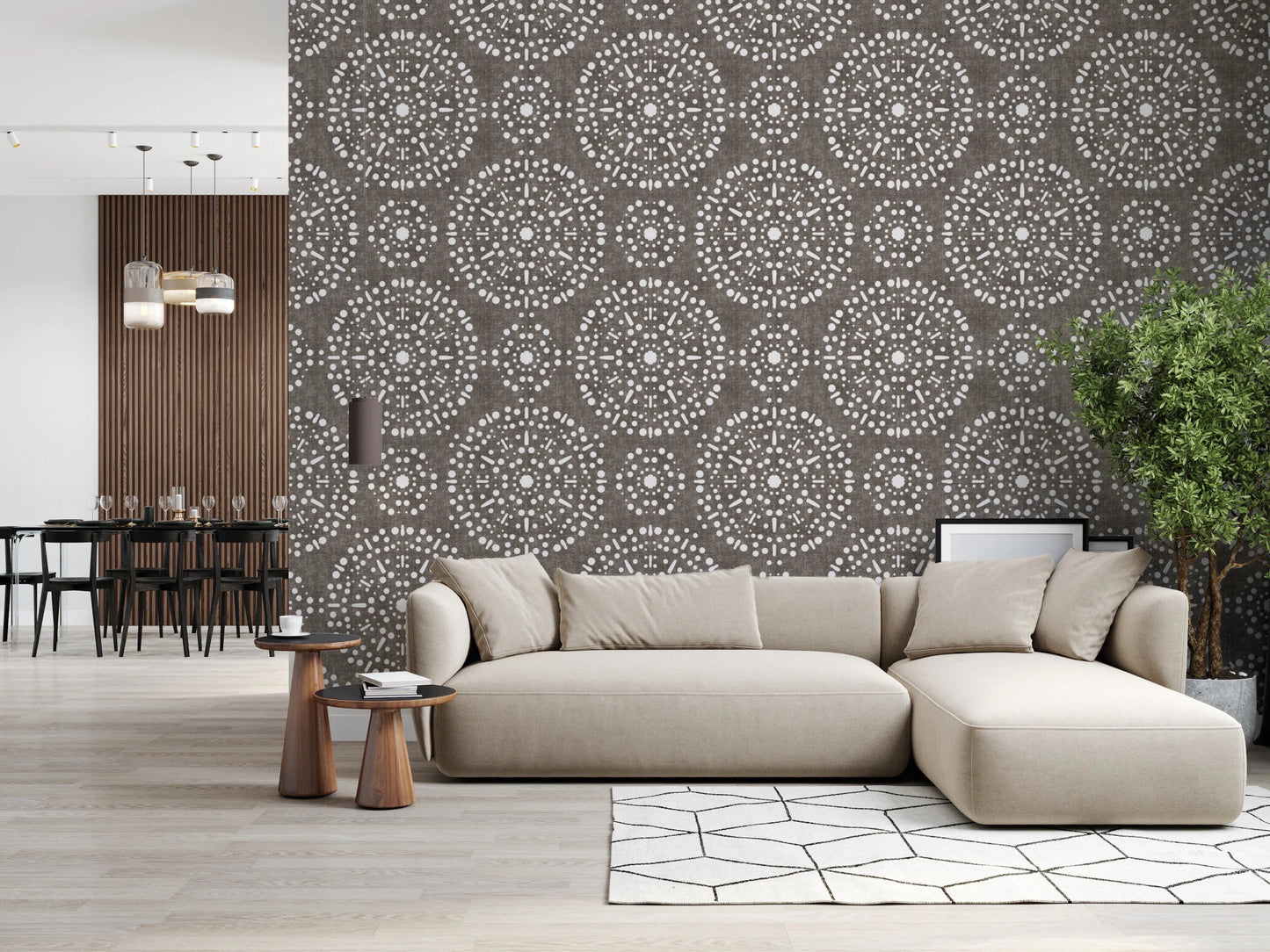 Boho Fireworks Grunge Dark Bark Wallpaper⁠
