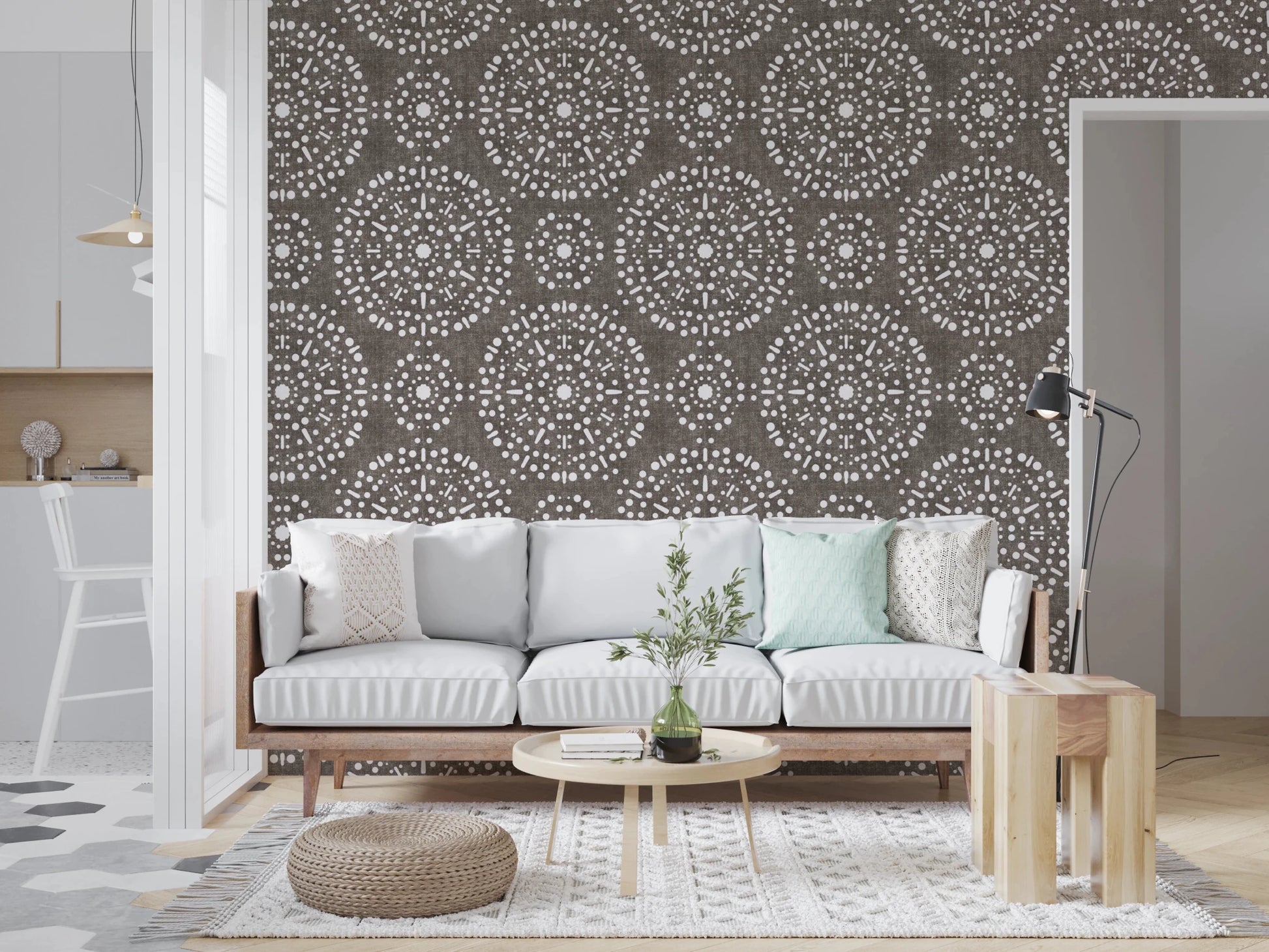 Boho Fireworks Grunge Dark Bark Wallpaper⁠