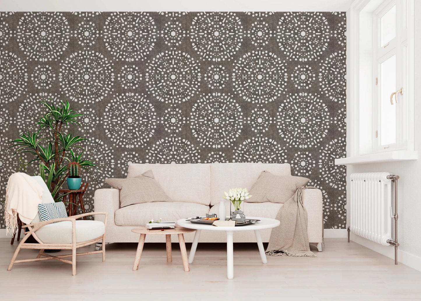 Boho Fireworks Grunge Dark Bark Wallpaper⁠