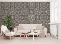 Boho Fireworks Grunge Dark Bark Wallpaper⁠