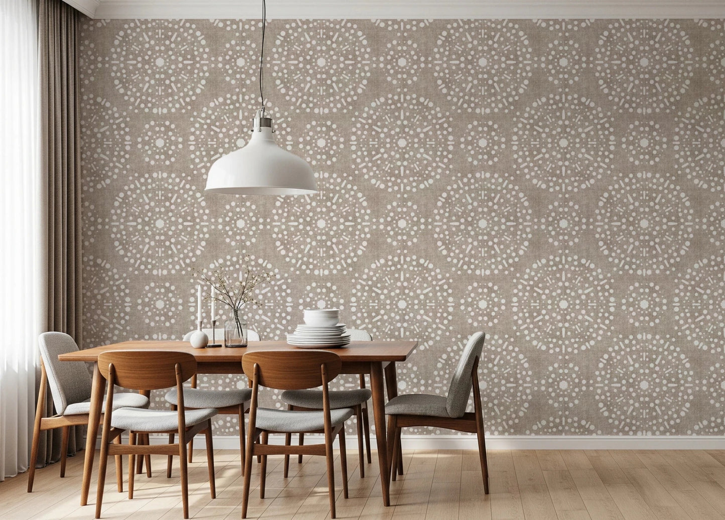 Boho Fireworks Grunge Earthy Beige Wallpaper⁠