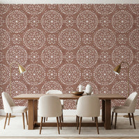 Boho Fireworks Grunge Terracotta Red Wallpaper⁠