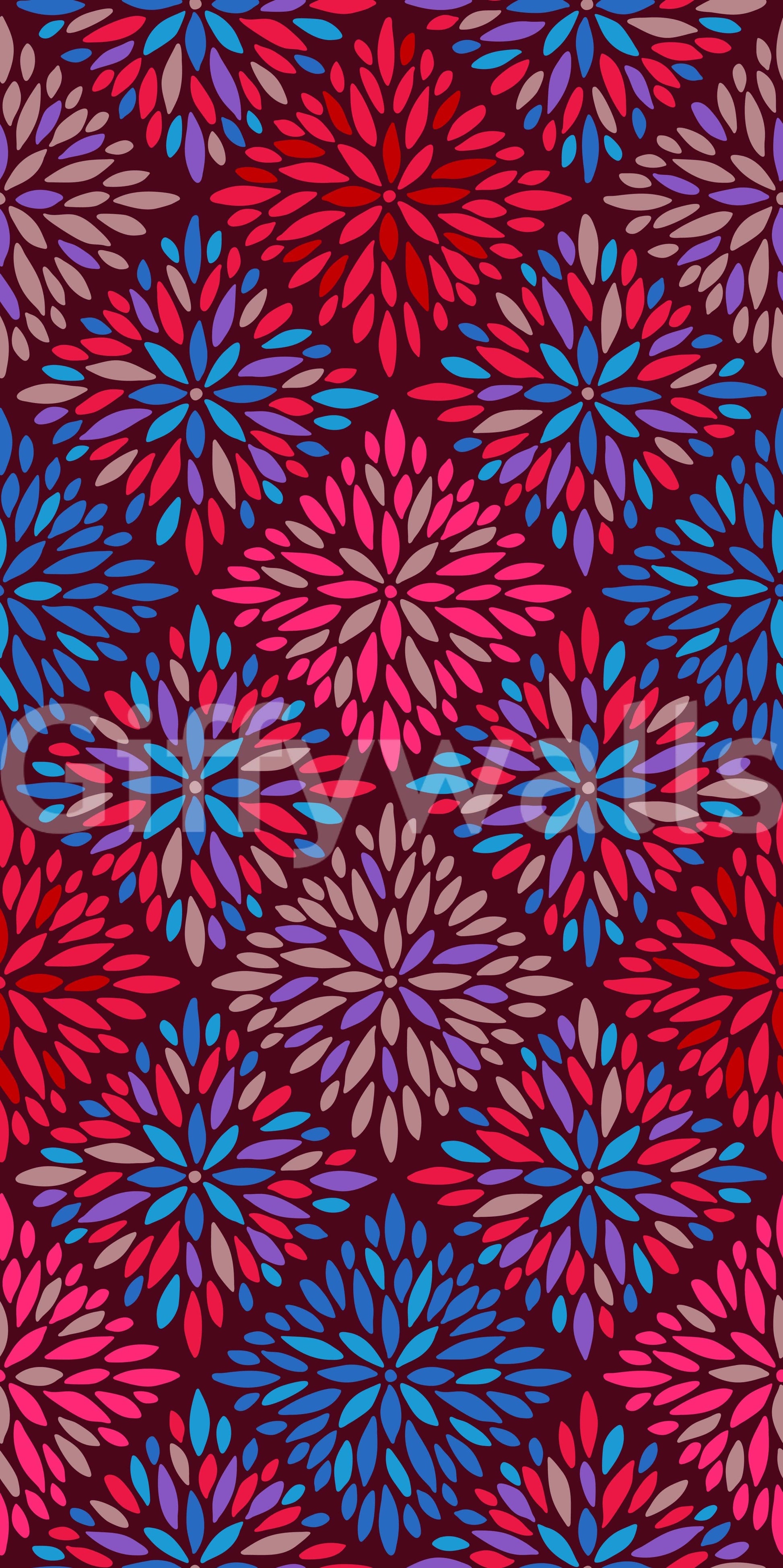 Dahlia Diamonds maximalist tile decor