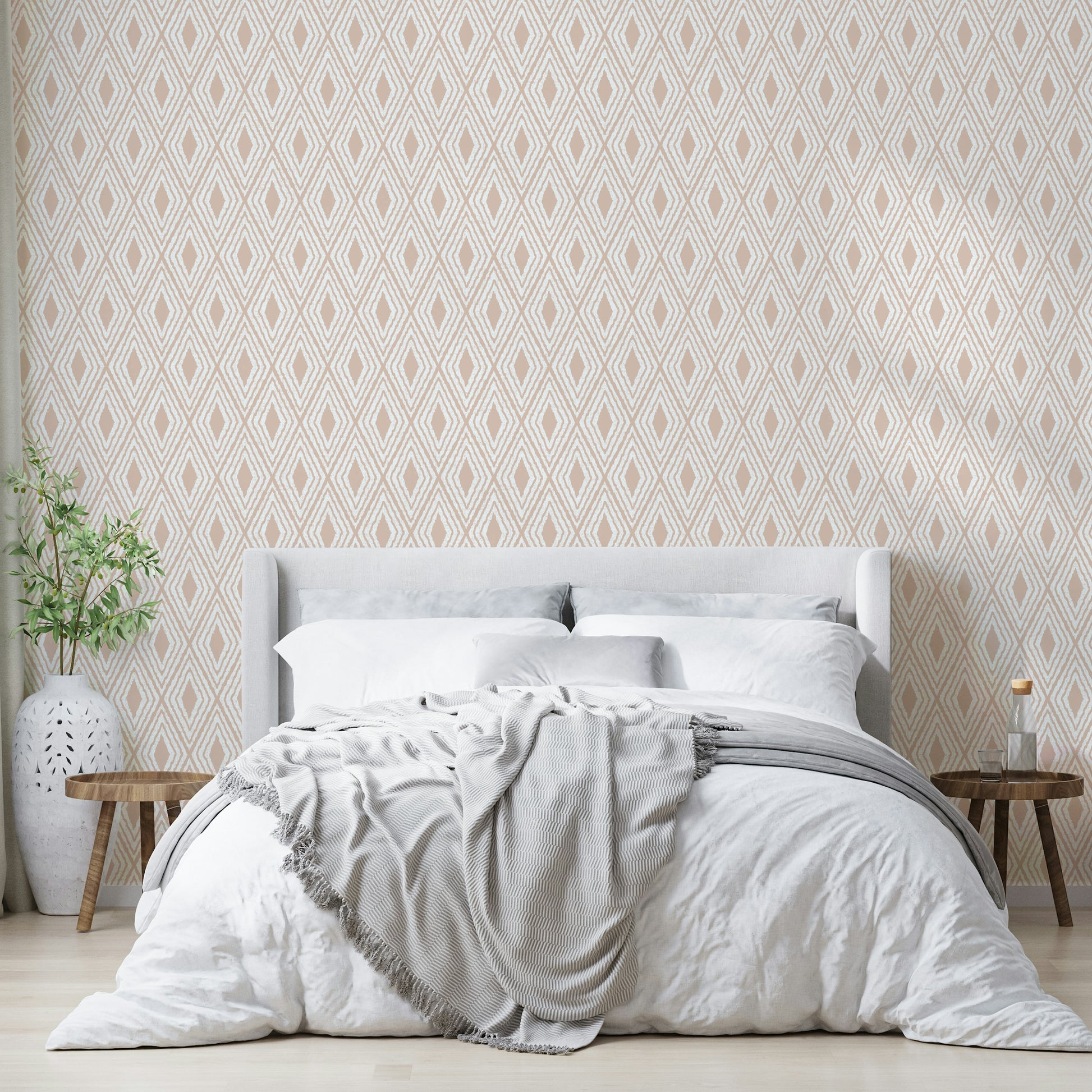 Soft tan and white wall wallpaper design


