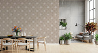 Boho Minimal Ornament Grunge Earthy Beige Wallpaper⁠