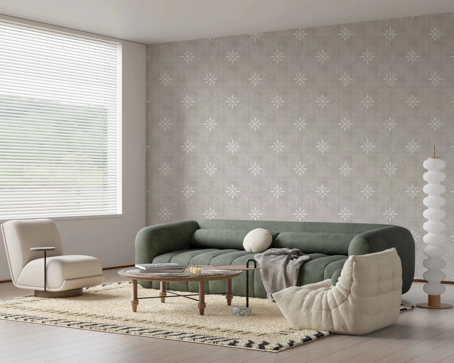 Boho Minimal Ornament Grunge Neutral Wallpaper⁠