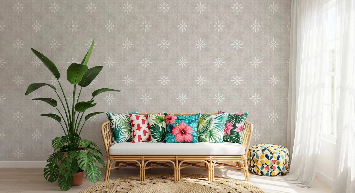 Boho Minimal Ornament Grunge Neutral Wallpaper⁠