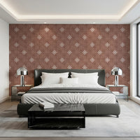 Boho Minimal Ornament Grunge Terracotta Red Wallpaper⁠