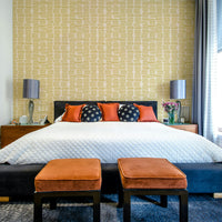 Abstract mustard striped wallpaper for walls

