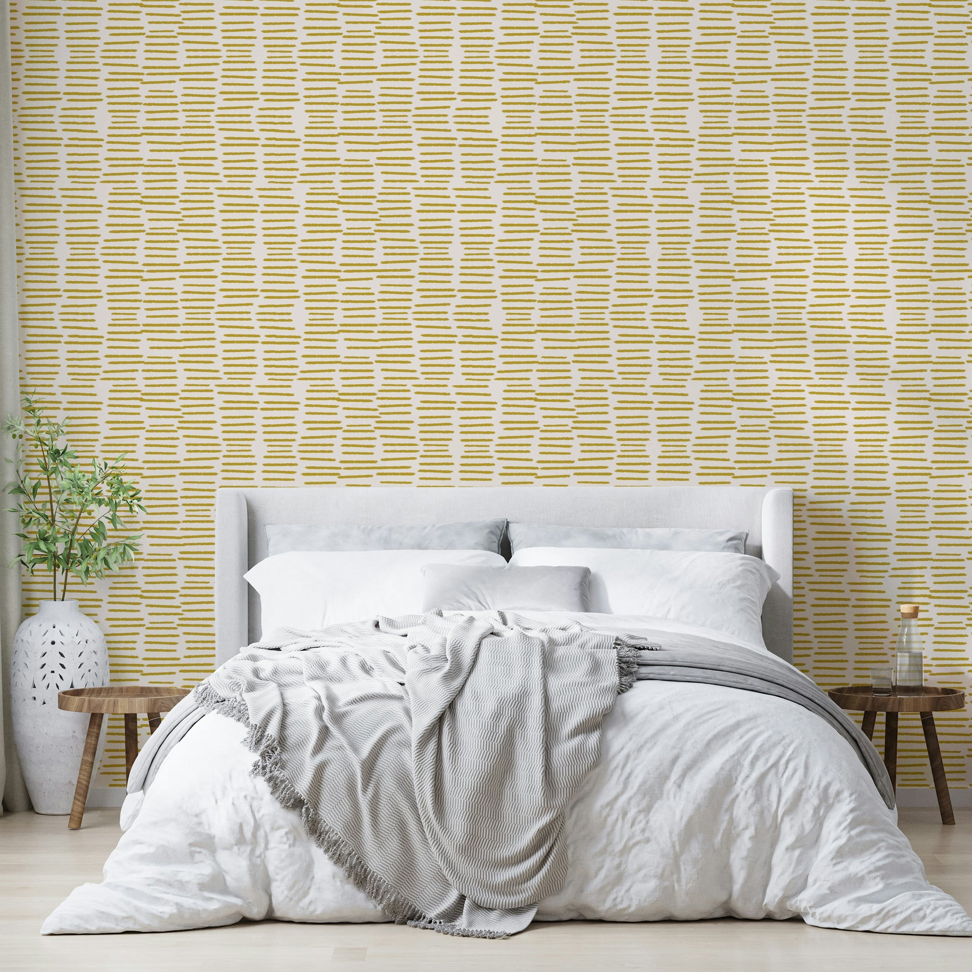 Watercolor brush stroke stripes in golden hues

