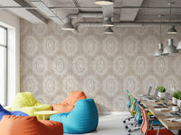 Boho Octagons Crochet Grunge Earthy Beige Wallpaper⁠