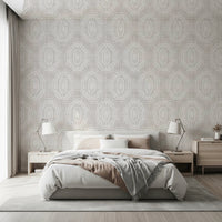 Boho Octagons Crochet Grunge Neutral Wallpaper⁠