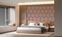 Boho Octagons Crochet Grunge Terracotta Red Wallpaper⁠