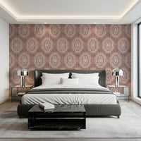 Boho Octagons Crochet Grunge Terracotta Red Wallpaper⁠