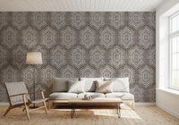 Boho Painted Grunge Dark Bark Wallpaper⁠