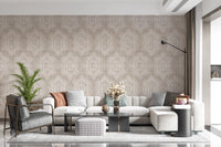 Boho Painted Grunge Earthy Beige Wallpaper⁠