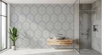 Boho Painted Grunge Grey Clouds Wallpaper⁠