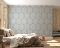 Boho Painted Grunge Grey Clouds Wallpaper⁠