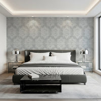 Boho Painted Grunge Grey Clouds Wallpaper⁠