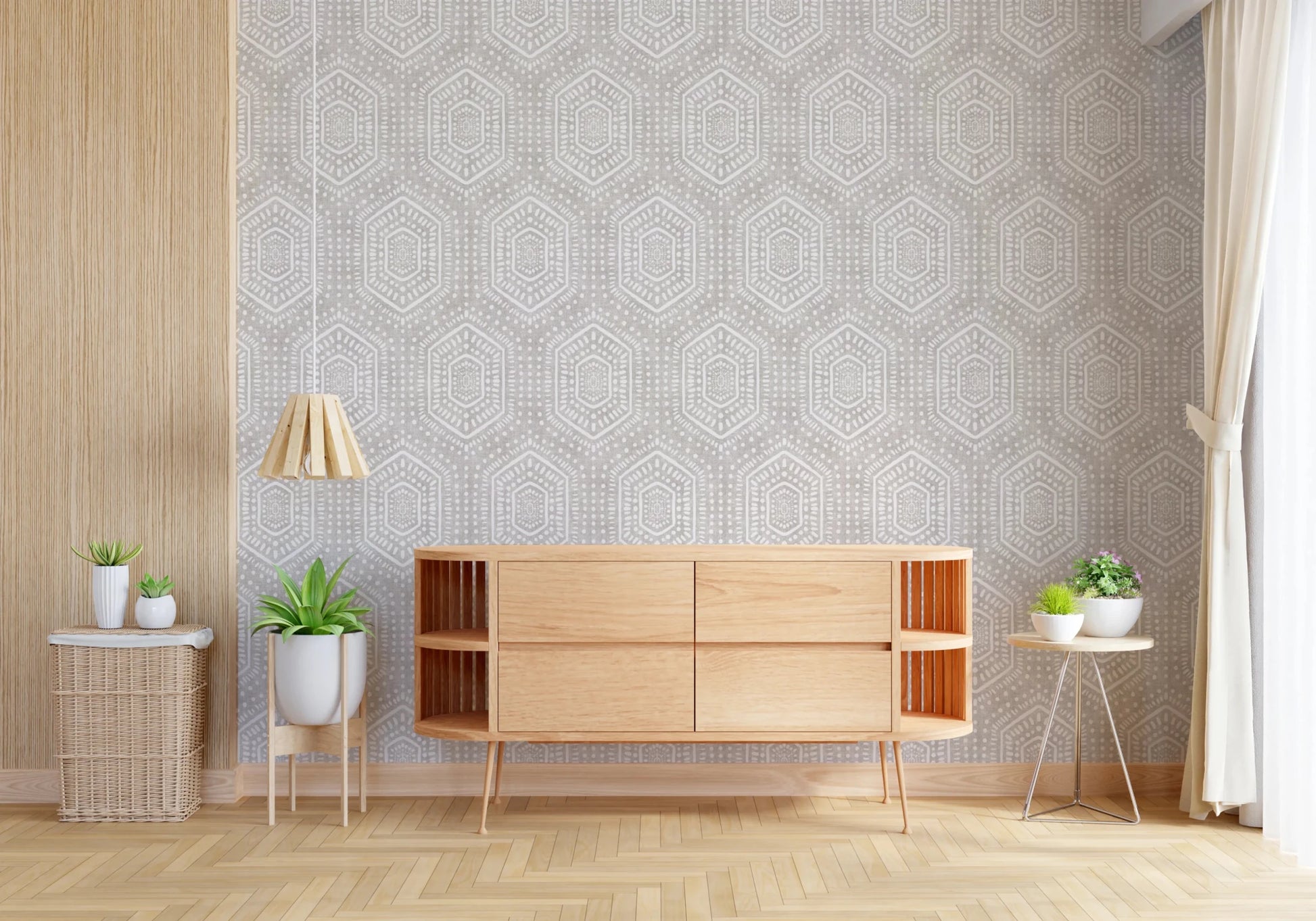 Boho Painted Grunge Neutral Wallpaper⁠