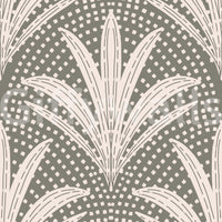 Boho Rustic Palm Radiance Muted Grey Wallpaper⁠