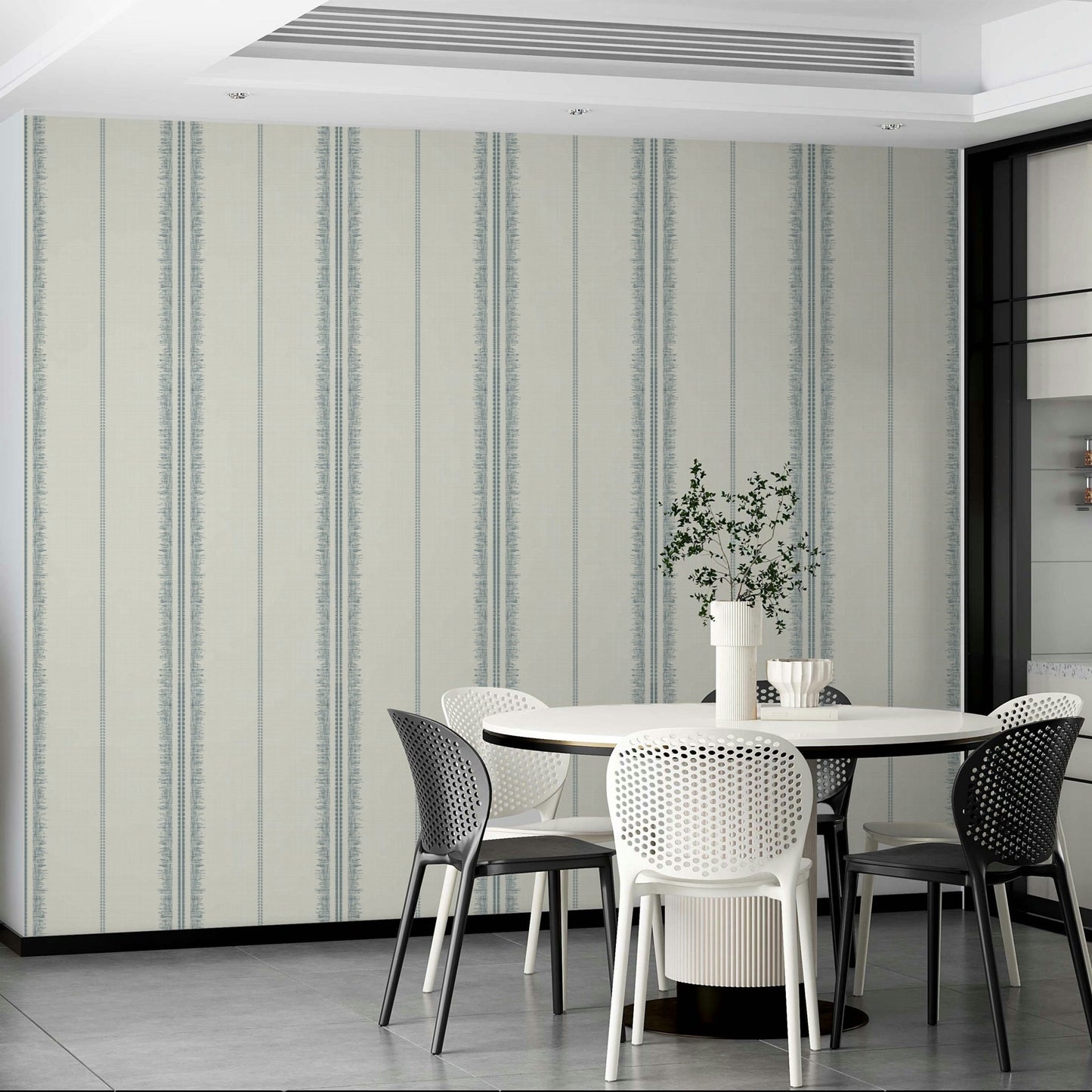 Warm earthy striped wall design
