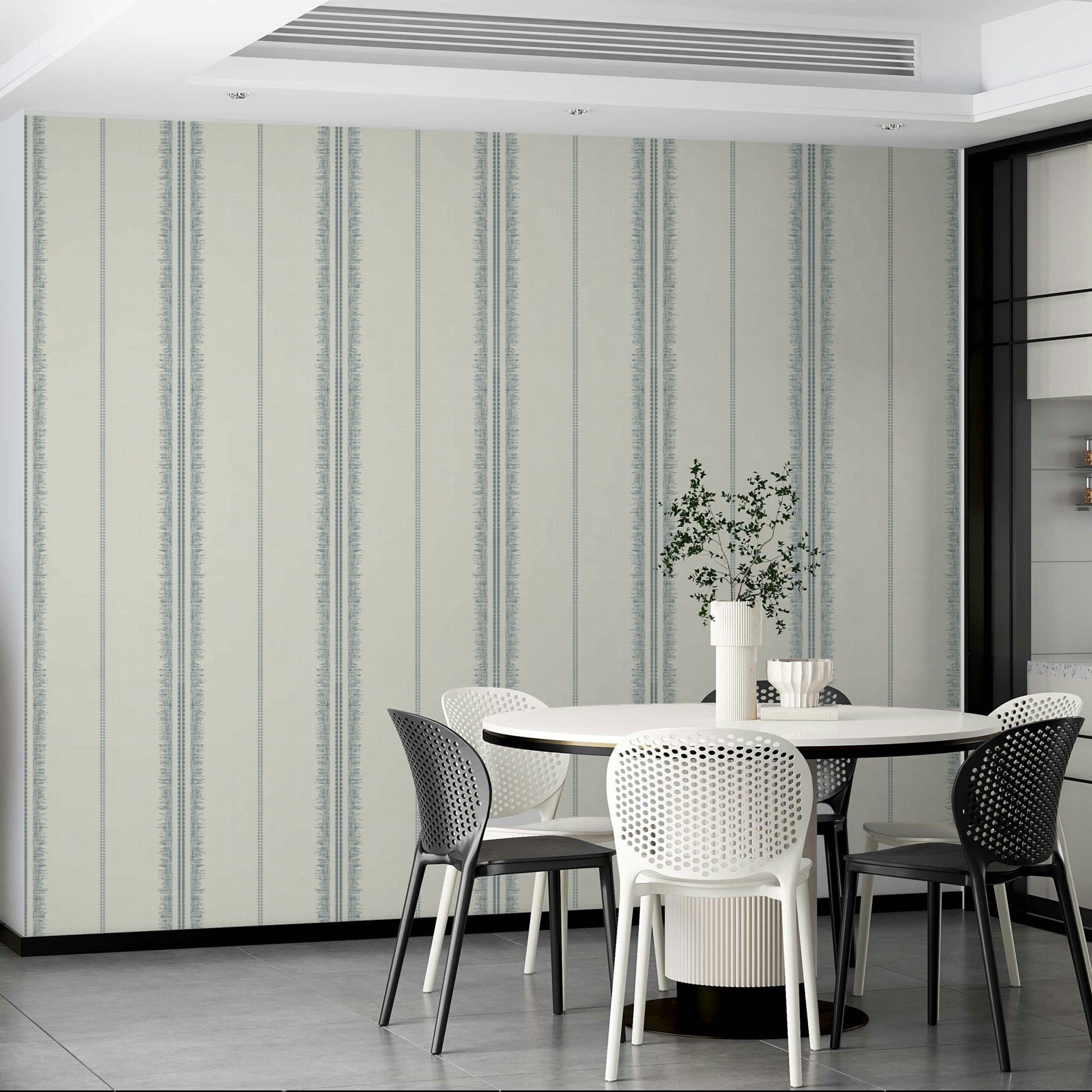 Warm earthy striped wall design
