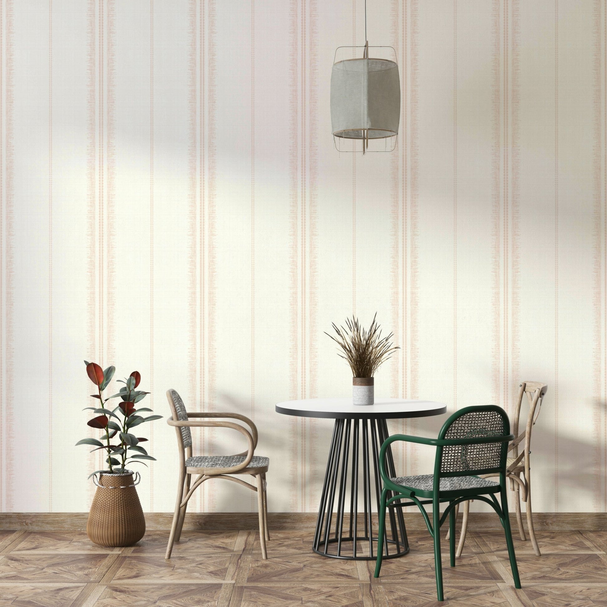 Earth-toned striped wall design
