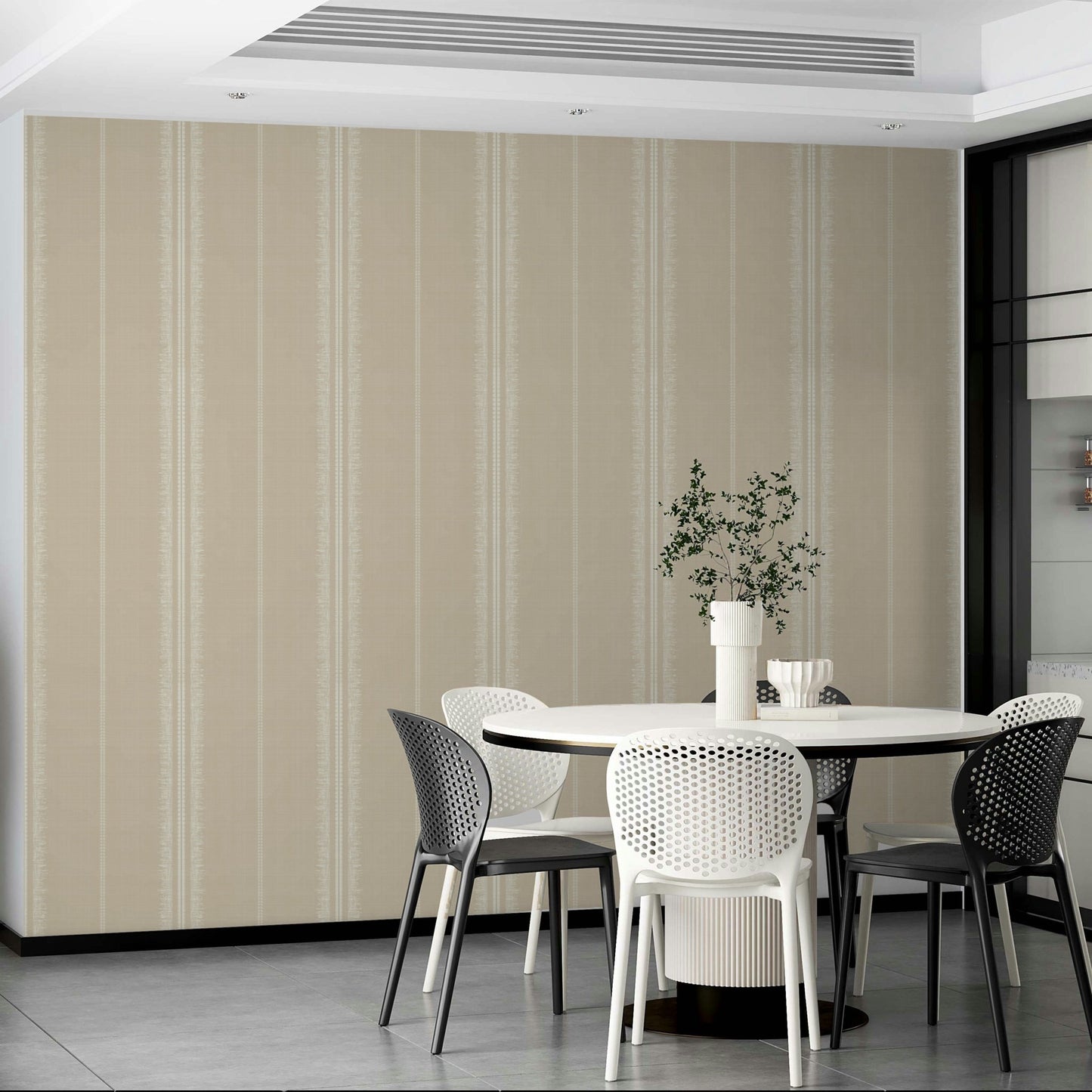 Boho Stripes Sand wallpaper for contemporary home decor

