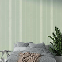 Elegant Boho Stripes Sea Green wallpaper for natural home design

