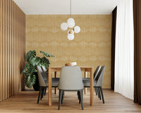 A wall mural featuring a soft, abstract boho pattern.


