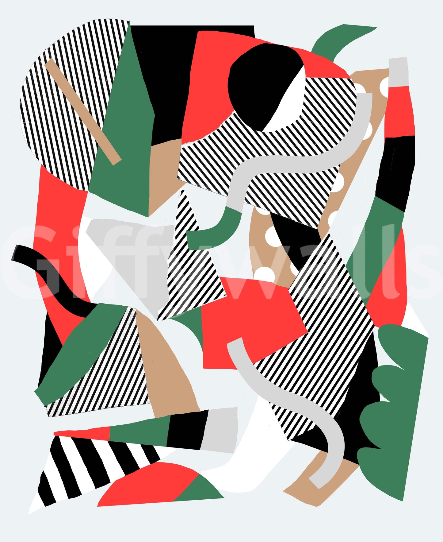 A peaceful vibrant color mural on decorative wallpaper.

